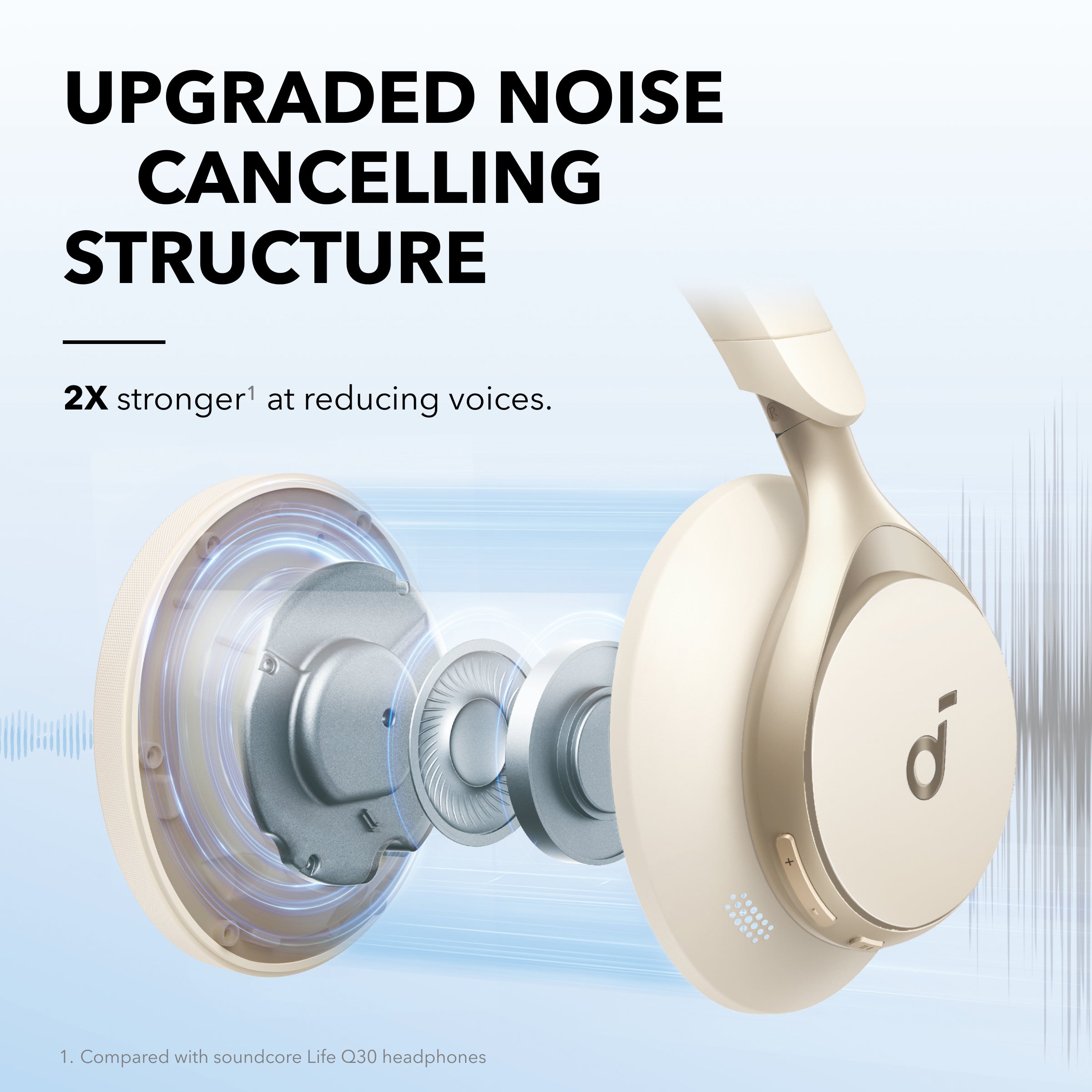 Space One | Active Noise Cancelling Headphones-Latte Cream